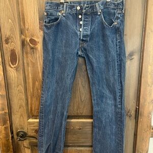 Levi's Classic 501 34 x 32 Indigo Straight Jeans